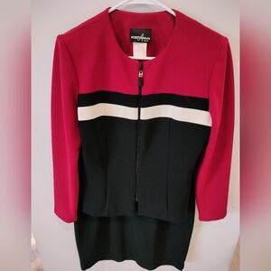 Vintage Women's Positive Attitude Petite 2 piece Business Attire Top & Skirt 8P